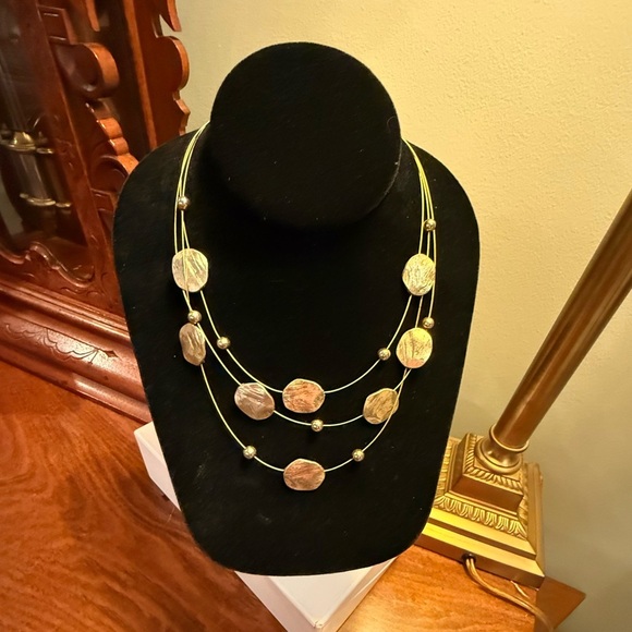 Elegant Gold Multi-Layer Necklace - Picture 3 of 5